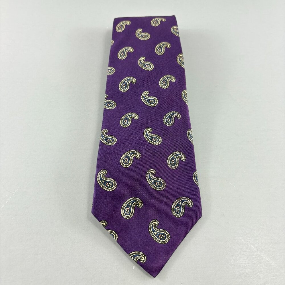 Kuppenheimer Purple Paisley Men's Tie 4" x 58" Vintage